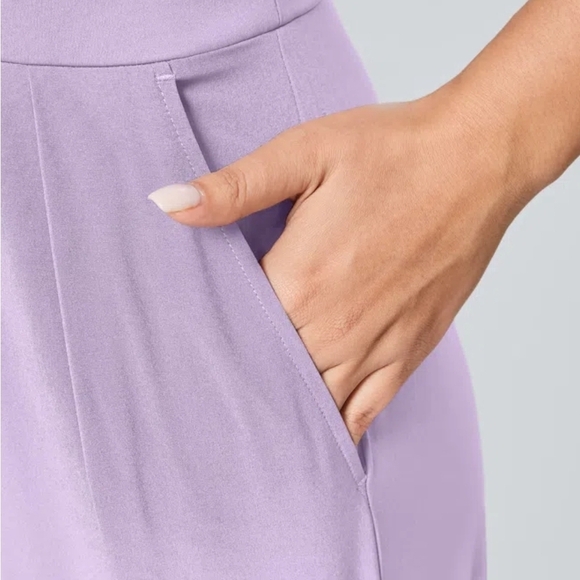 Halara Breezeful Backless Side Invisible Zipper Pocket Wide Leg Sz Large - Picture 2 of 14